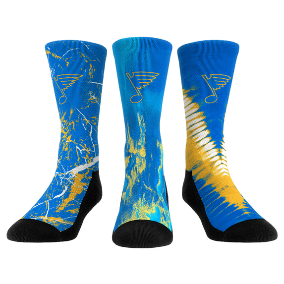 Unisex-Rock Em Socks St. Louis Blues Team Colors Three-Pack Crew Socks