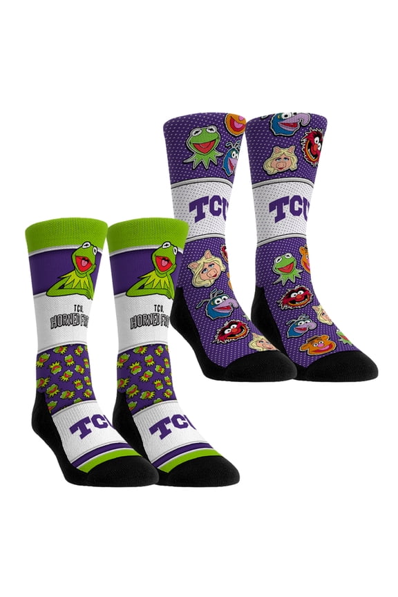 Unisex Rock Em Socks TCU Horned Frogs Muppets 2-Pack Crew Socks Set