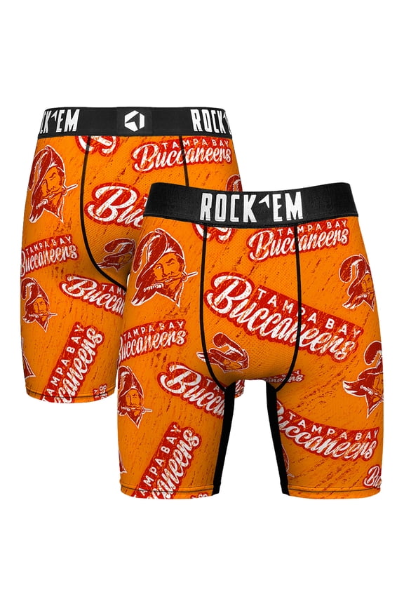 Unisex Rock Em Socks Tampa Bay Buccaneers Throwback Logo Allover Boxer Briefs