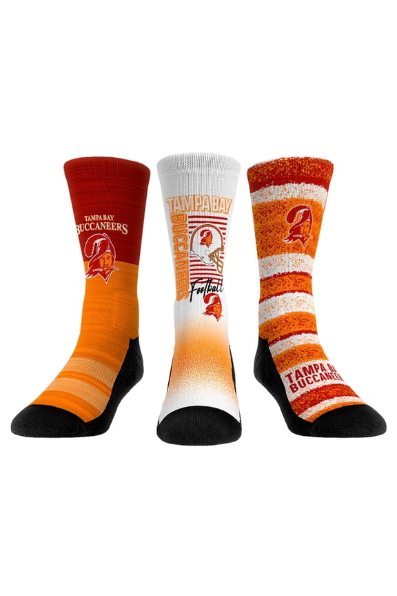 Unisex Rock Em Socks Tampa Bay Buccaneers Throwback Three-Pack Crew Sock Set