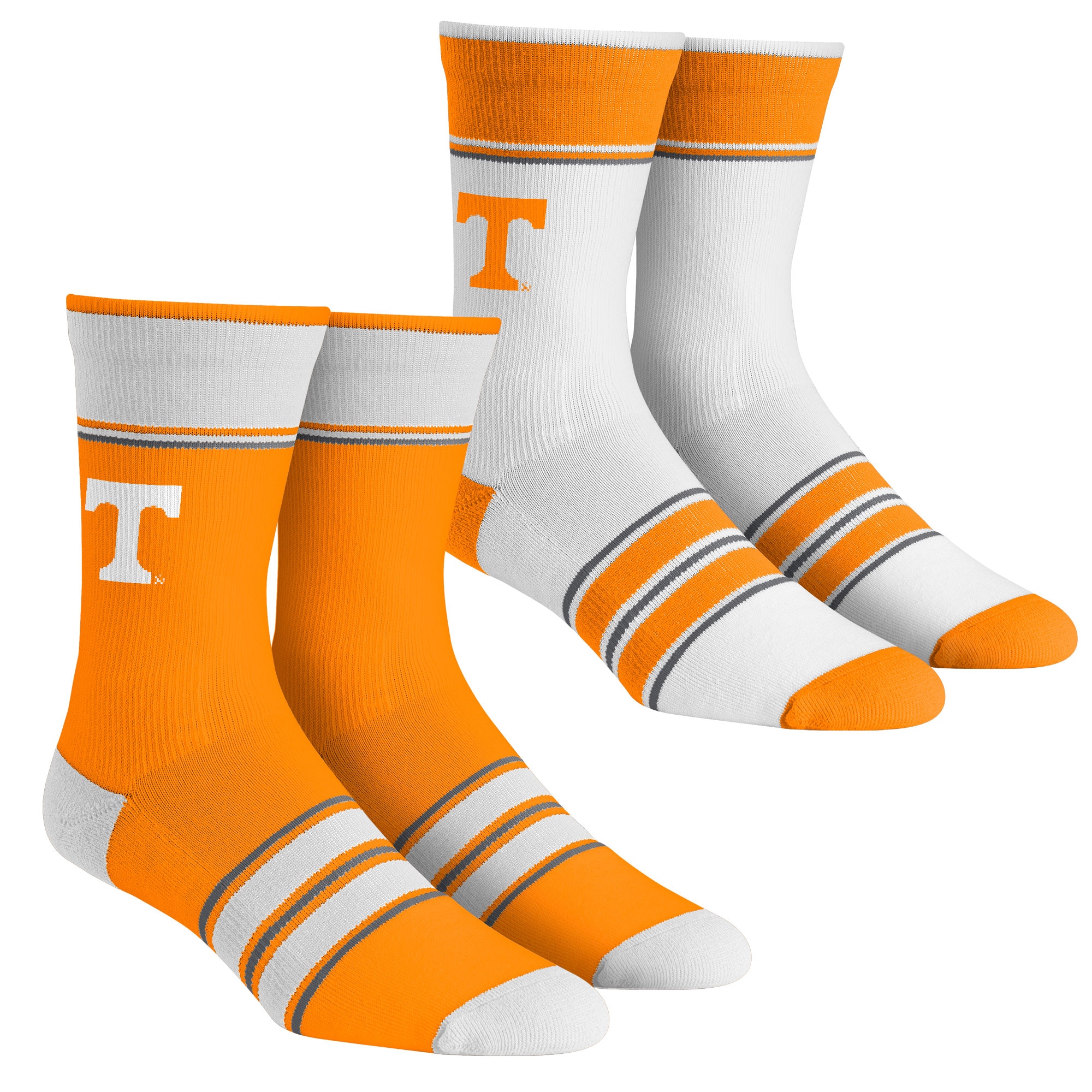 Unisex Rock Em Socks Tennessee Volunteers MultiStripe 2Pack Team Crew