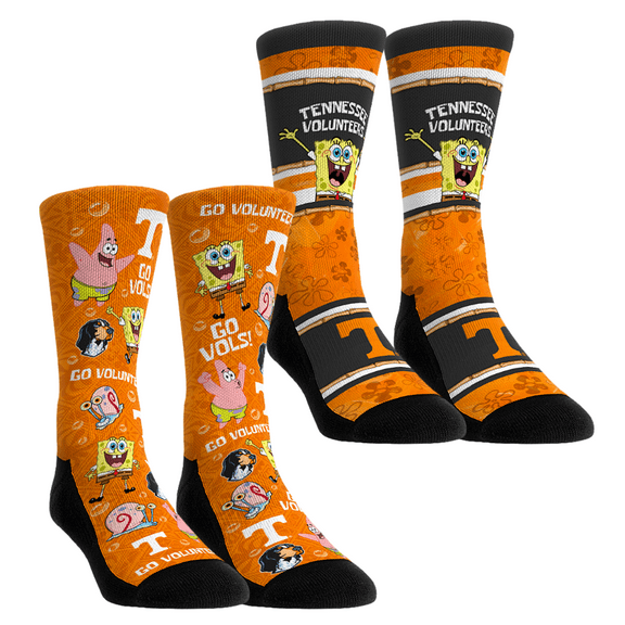 Unisex Rock Em Socks Tennessee Volunteers SpongeBob SquarePants Two-Pack Crew Socks Set