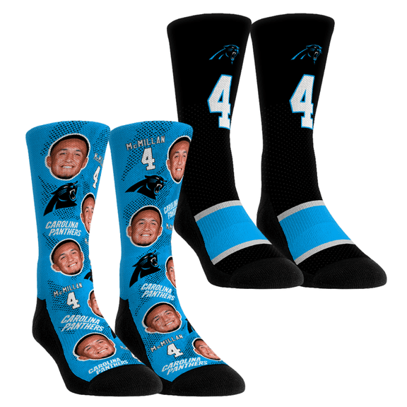Unisex Rock Em Socks Tetairoa McMillan Carolina Panthers Player Football Guy Two-Pack Crew Sock Set