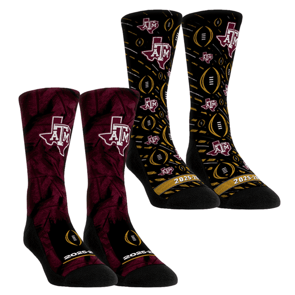 Unisex Rock Em Socks Texas A&M Aggies 2025-26 College Football Playoff Two-Pack Crew Sock Set
