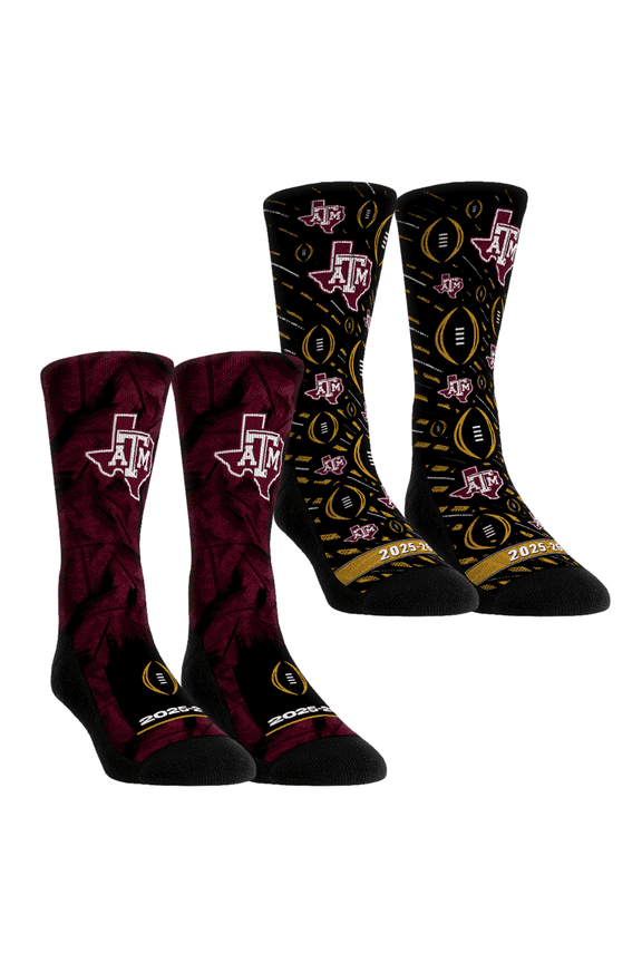Unisex Rock Em Socks Texas A&M Aggies 2025-26 College Football Playoff Two-Pack Crew Sock Set