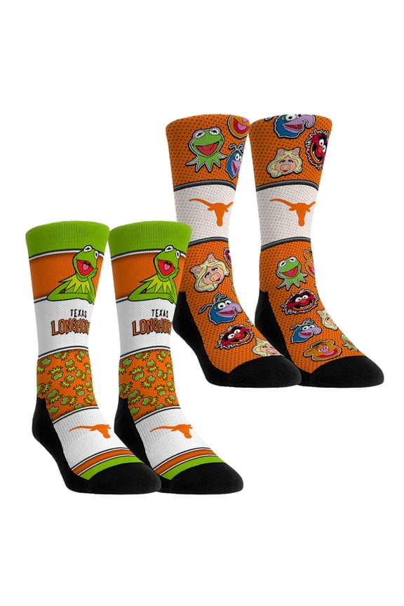 Unisex Rock Em Socks Texas Longhorns Muppets 2-Pack Crew Socks Set