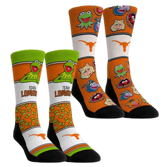 Unisex Rock Em Socks Texas Longhorns Muppets 2-Pack Crew Socks Set