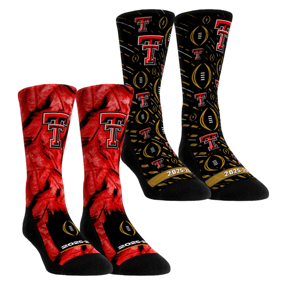 Unisex Rock Em Socks Texas Tech Red Raiders 2025-26 College Football Playoff Two-Pack Crew Sock Set