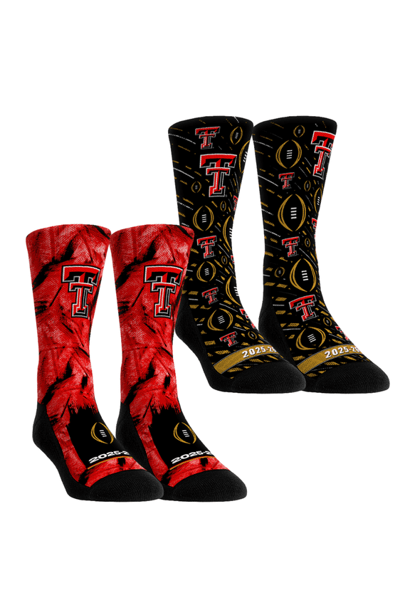 Unisex Rock Em Socks Texas Tech Red Raiders 2025-26 College Football Playoff Two-Pack Crew Sock Set