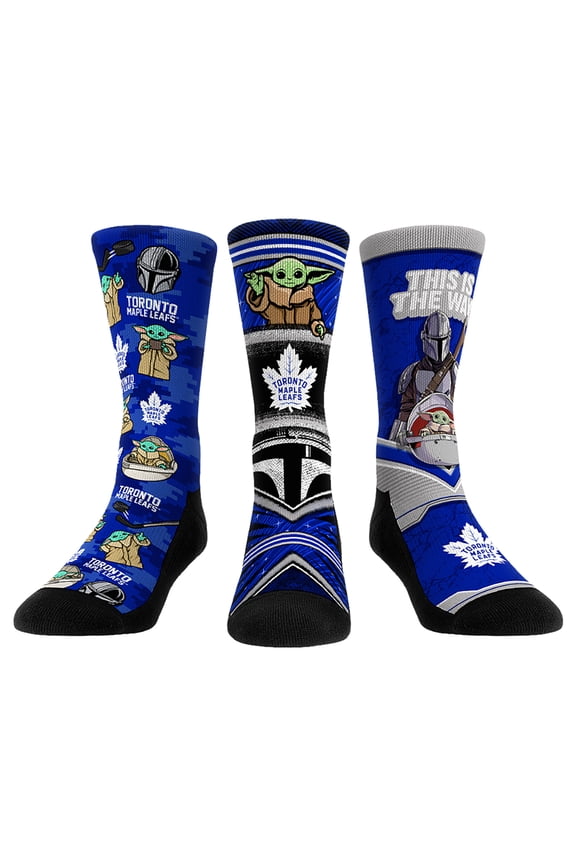 Unisex Rock Em Socks Toronto Maple Leafs The Mandalorian 3-Pack Crew Socks