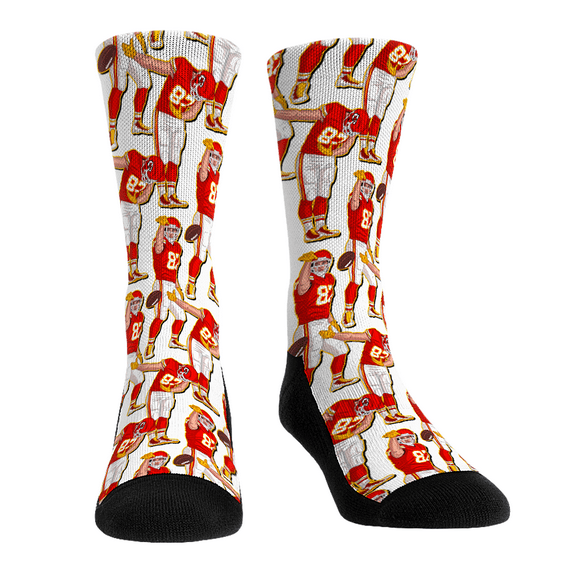 Unisex Rock Em Socks Travis Kelce Kansas City Chiefs Player Celebration Crew Socks