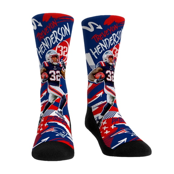 Unisex Rock Em Socks TreVeyon Henderson-New England Patriots Playmaker Crew Socks