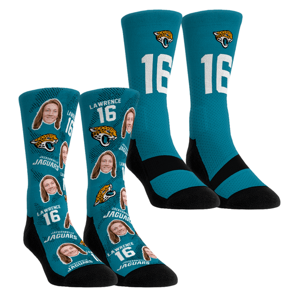 Unisex Rock Em Socks Trevor Lawrence Jacksonville Jaguars Player Football Guy Two-Pack Crew Sock Set