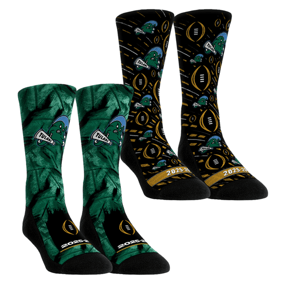 Unisex Rock Em Socks  Tulane Green Wave 2025-26 College Football Playoff Two-Pack Crew Sock Set