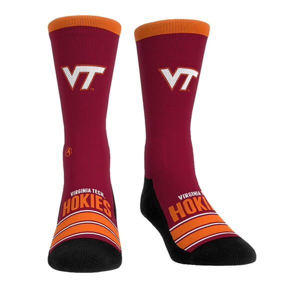 Unisex Rock Em Socks Virginia Tech Hokies Gametime Stripe-Crew Socks