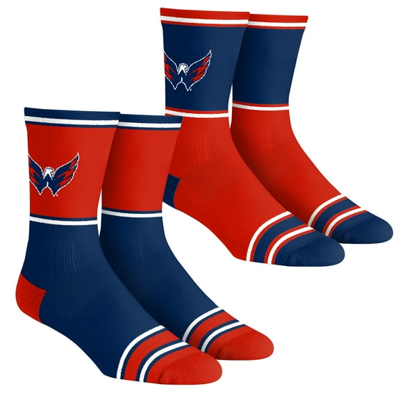 Unisex Rock Em Socks Washington Capitals 2-Pack Color Block Crew Socks Set