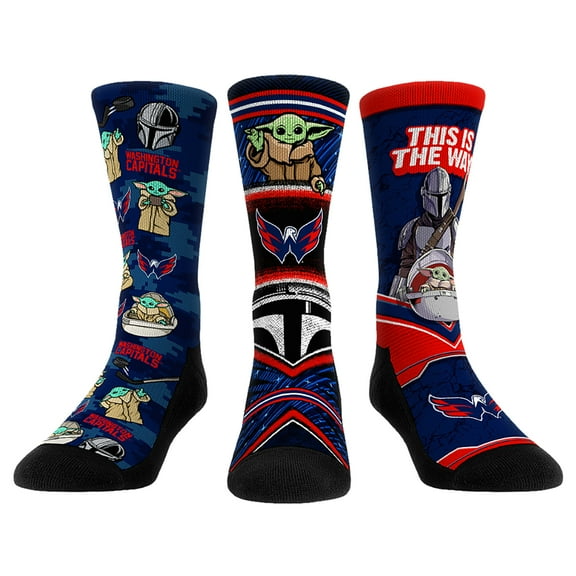 Unisex Rock Em Socks Washington Capitals The Mandalorian 3-Pack Crew Socks
