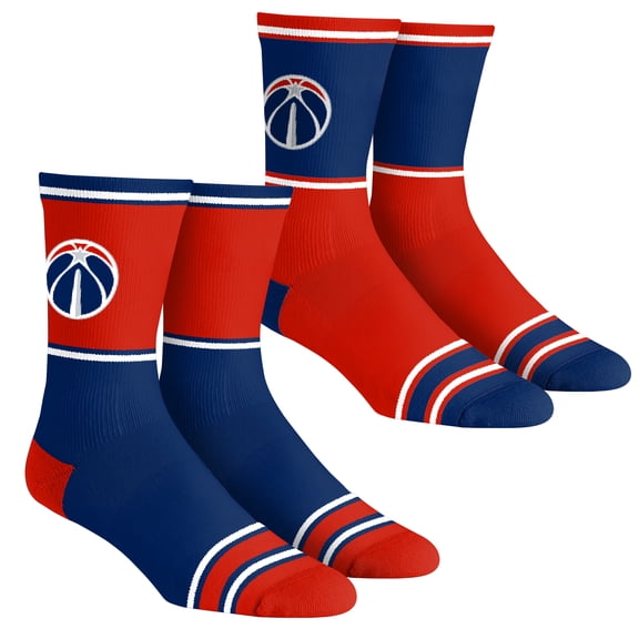 Unisex Rock Em Socks  Washington Wizards 2-Pack Color Block Crew Socks Set