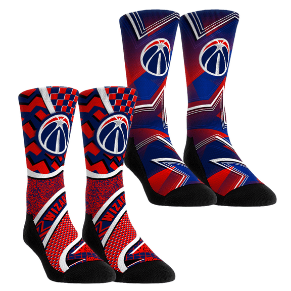 Unisex Rock Em Socks Washington Wizards NBA Hoops Two-Pack Crew Socks Set