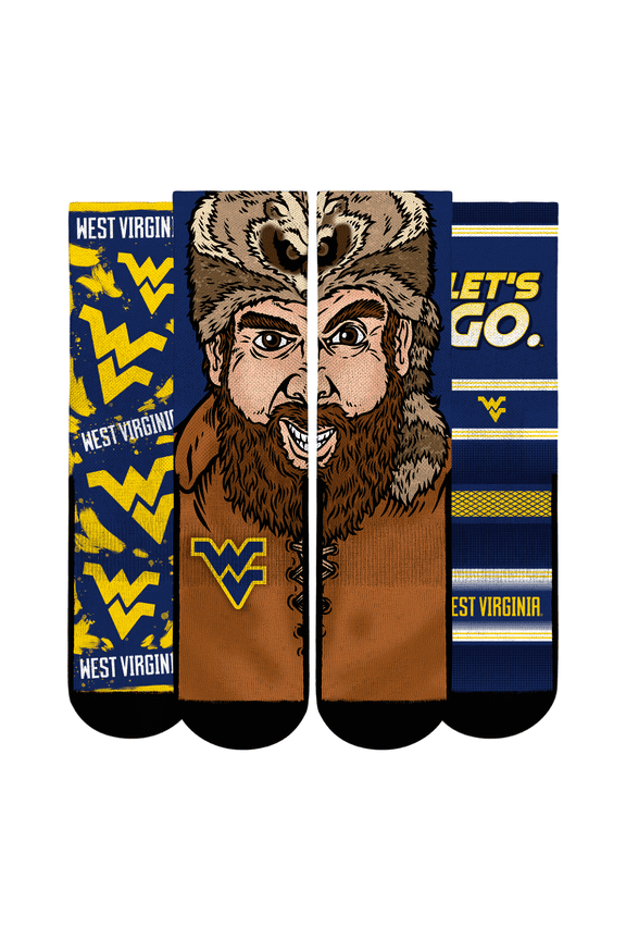 Unisex Rock Em Socks  West Virginia Mountaineers Fan Favorite Three-Pack Crew Sock Set