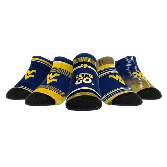 Unisex Rock Em Socks West Virginia Mountaineers Super Fan Five-Pack Low-Cut Socks Set
