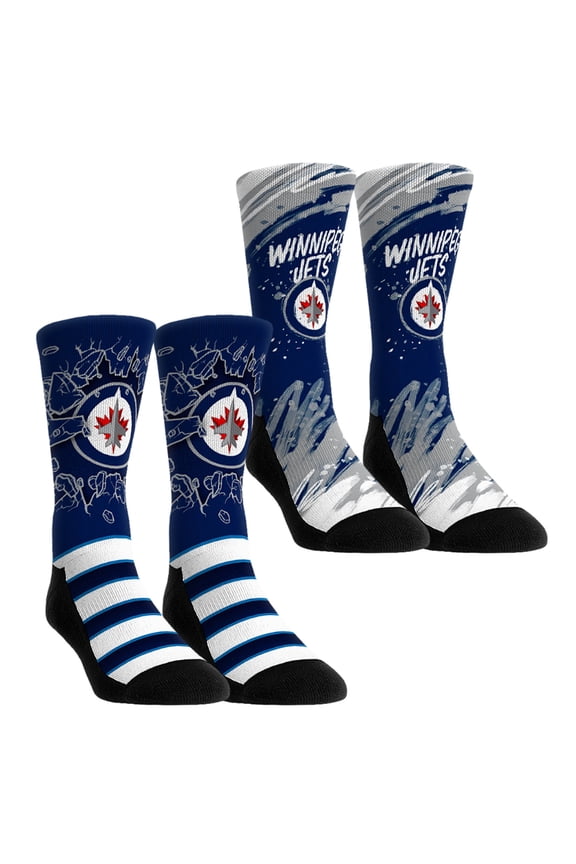 Unisex-Rock Em Socks Winnipeg Jets Ice Breaker Two-Pack Crew Socks Set