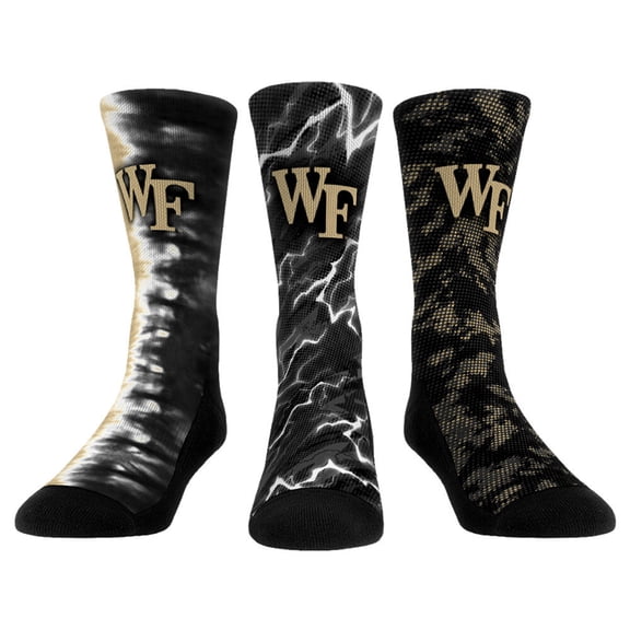 Unisex Rock Em Wake Forest Demon Deacons Three-Piece Team Tones Crew Socks Set