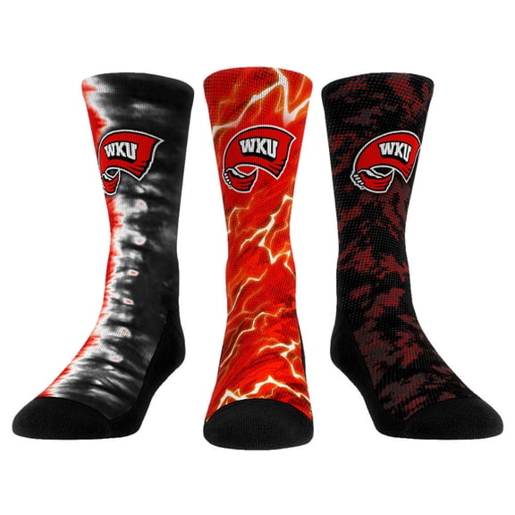 Unisex Rock Em Western Kentucky Hilltoppers Three-Piece Team Tones Crew Socks Set