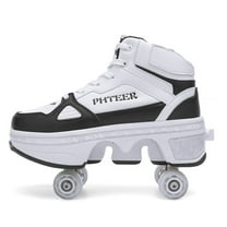 Unisex Roller Skate Shoes - Sneakers - Roller Shoes 2-in-1 Suitable for Outdoor Sports Skating Invisible Roller Skates for Boys Girls