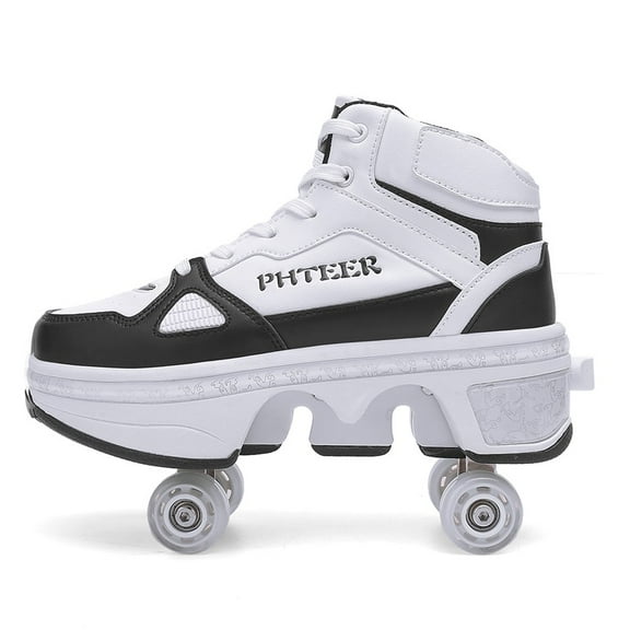 Unisex Roller Skate Shoes - Sneakers - Roller Shoes 2-in-1 Suitable for Outdoor Sports Skating Invisible Roller Skates for Boys Girls