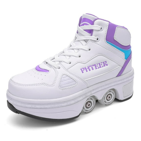 Unisex Roller Skate Shoes - Sneakers - Roller Shoes 2-in-1 Suitable for Outdoor Sports Skating Invisible Roller Skates for Boys Girls