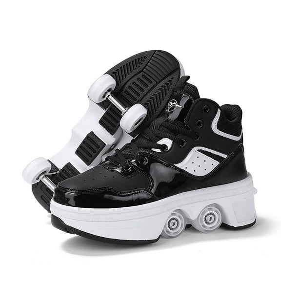 Unisex Roller Skate Shoes - Sneakers - Roller Shoes 2-in-1 Suitable for Outdoor Sports Skating Invisible Roller Skates for Boys Girls