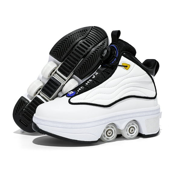 Unisex Roller Skate Shoes - Sneakers - Roller Shoes 2-in-1 Suitable for Outdoor Sports Skating Invisible Roller Skates for Boys Girls