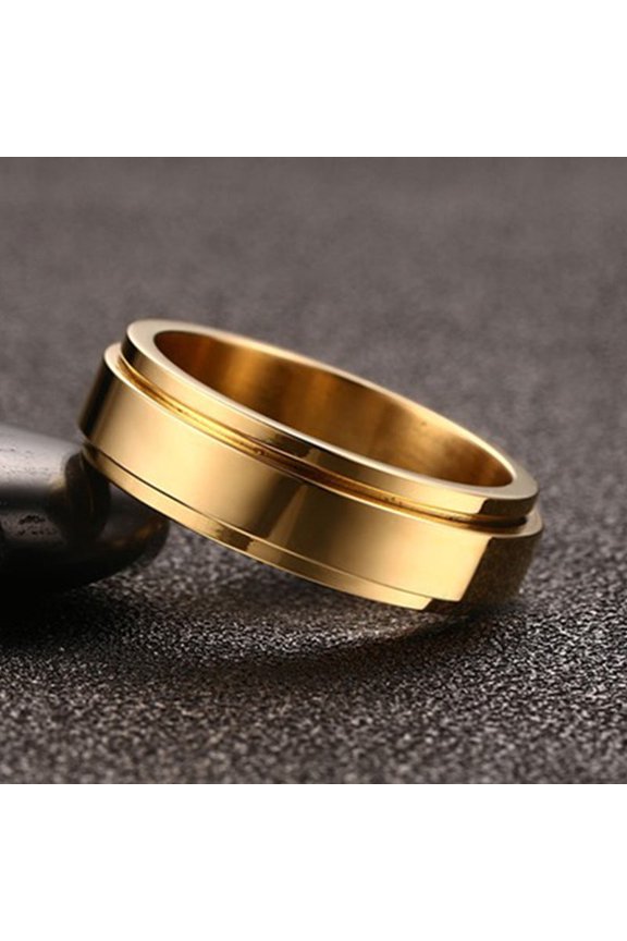 Unisex Rotatable Stainless Steel Ring Fidgeting Spinner Jewelry Geometric Electroplated Fashion Accessory Gifts