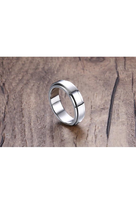 Unisex Rotatable Stainless Steel Ring Fidgeting Spinner Jewelry Geometric Electroplated Fashion Accessory Gifts