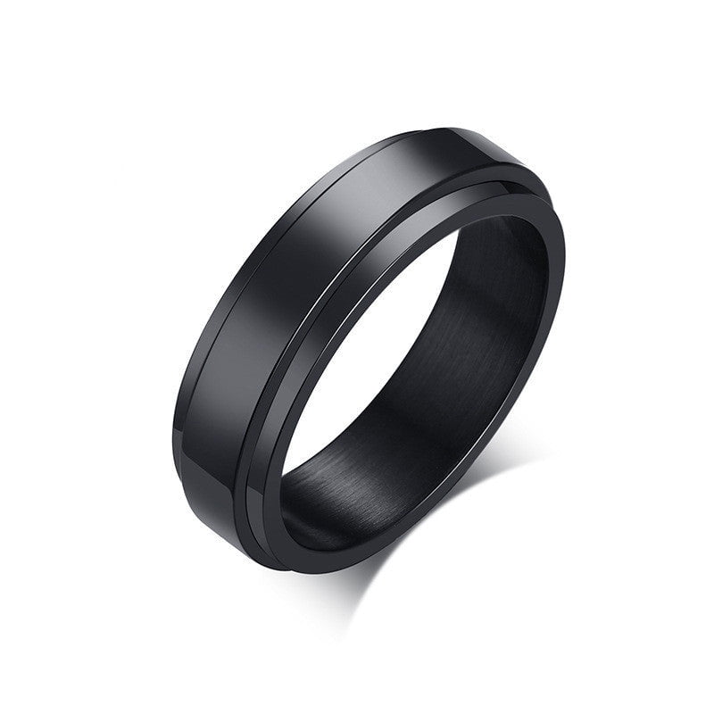 Unisex Rotatable Stainless Steel Ring Fidgeting Spinner Jewelry Geometric Electroplated Fashion Accessory Gifts