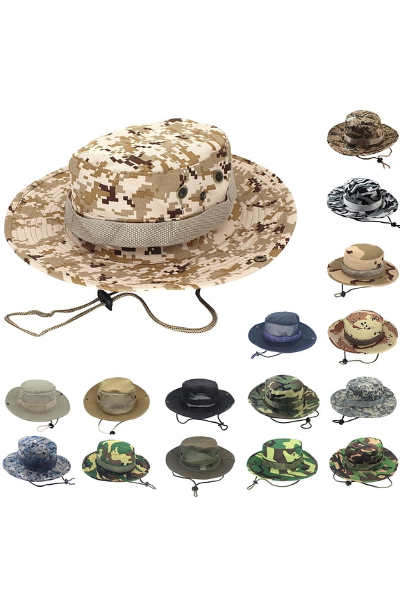 Unisex Round Brim Fisherman Hat Outdoor Hiking Fishing Casual Jungle Hat