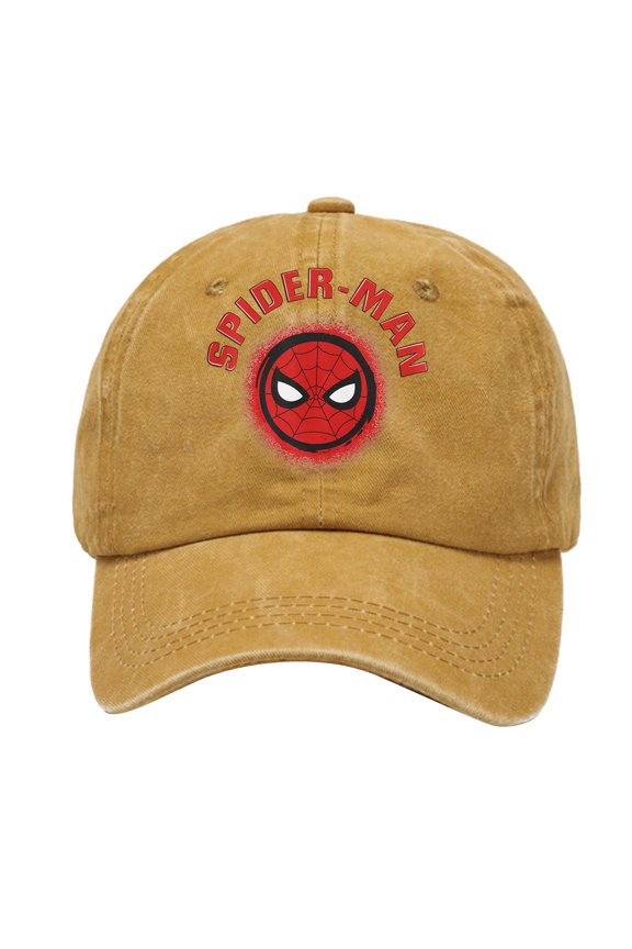 Unisex Round Icon Superhero Printed Baseball Cap Washed Cotton Sunshade Curved Brim Hat Birthday Novelty Gift