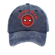Unisex Round Icon Superhero Printed Baseball Cap Washed Cotton Sunshade Curved Brim Hat Birthday Novelty Gift