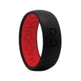 thumbnail image 1 of Unisex Round Midnight Black/Raspberry Red Wedding Band Silicone Water Resistant, 1 of 6