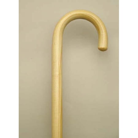 Harvy Canes - 1" Round Nose Crook Handle "Hospital" Walking Cane - 36" - Natural