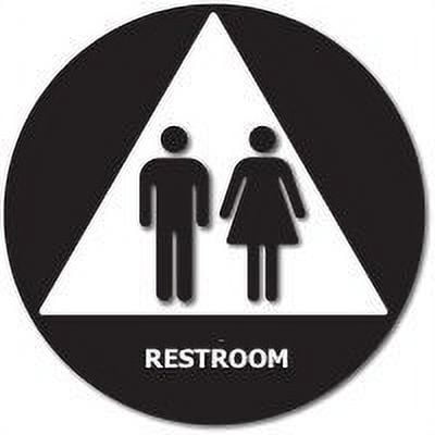 Unisex Round Restroom Sign, ADA Compliant, 12