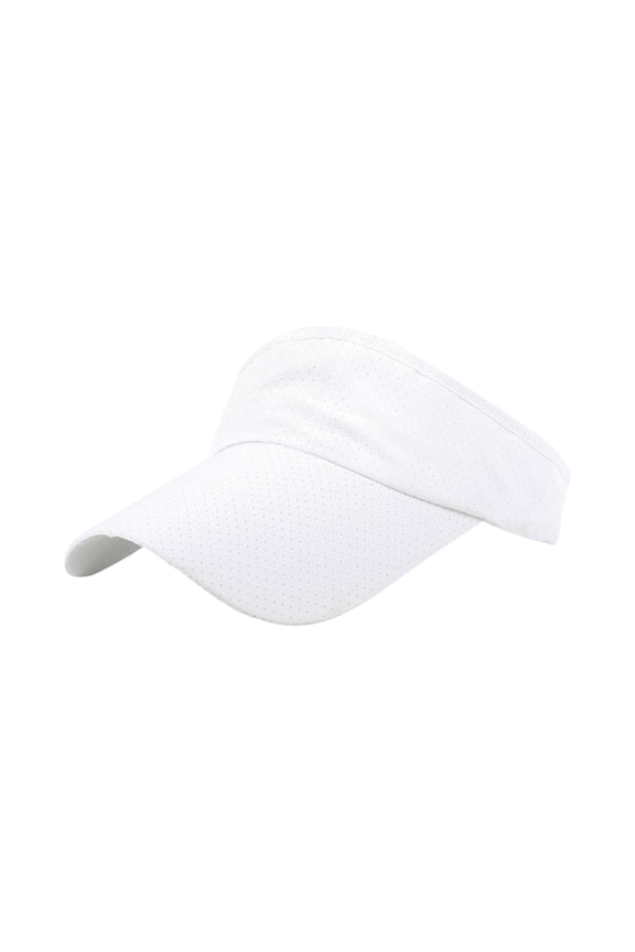 Unisex Running Visor Sport Sun Hat Quick Dry Breathable Solid Color Performance Outdoor Athletic Cap White