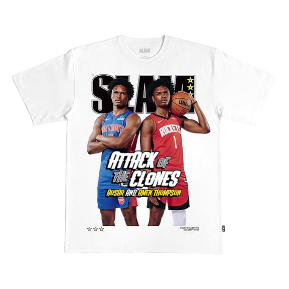 Unisex SLAM Amen Thompson & Ausar Thompson White Cover T-Shirt