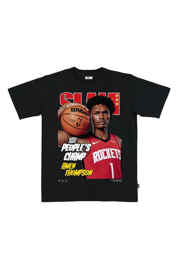 Unisex SLAM Amen Thompson Black Houston Rockets Cover T-Shirt
