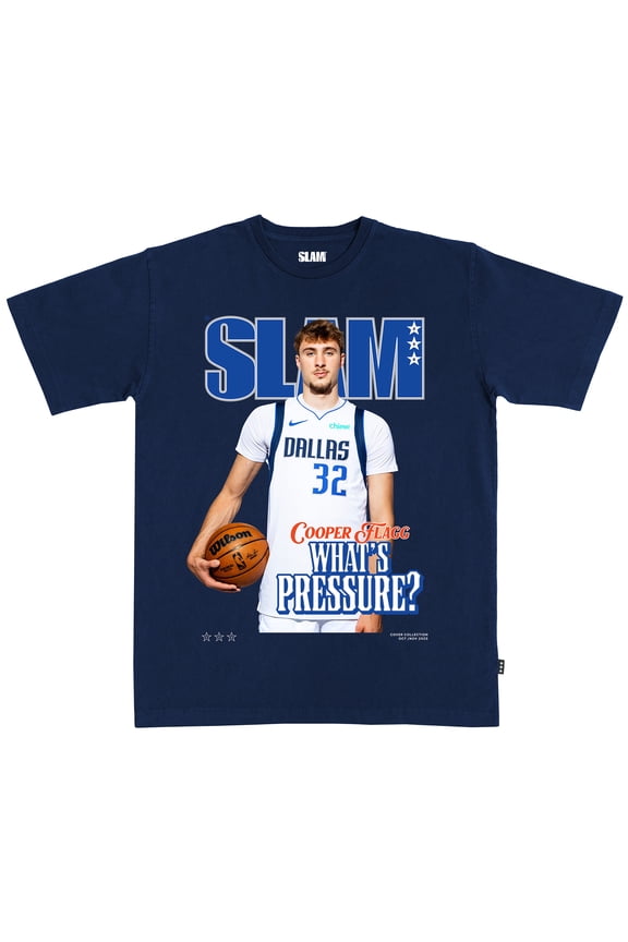 Unisex SLAM Cooper Flagg Navy Dallas Mavericks Cover T-Shirt