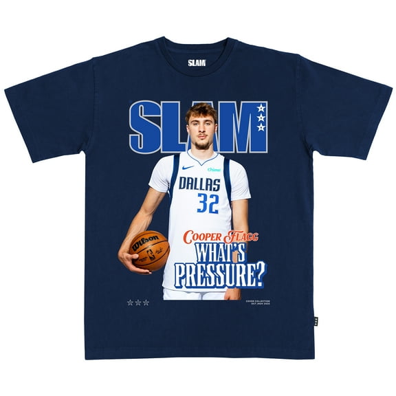 Unisex SLAM Cooper Flagg Navy Dallas Mavericks Cover T-Shirt