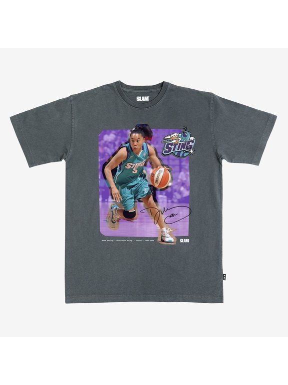 Unisex SLAM Dawn Staley Charcoal Charlotte Sting Court Origins Heavyweight T-Shirt