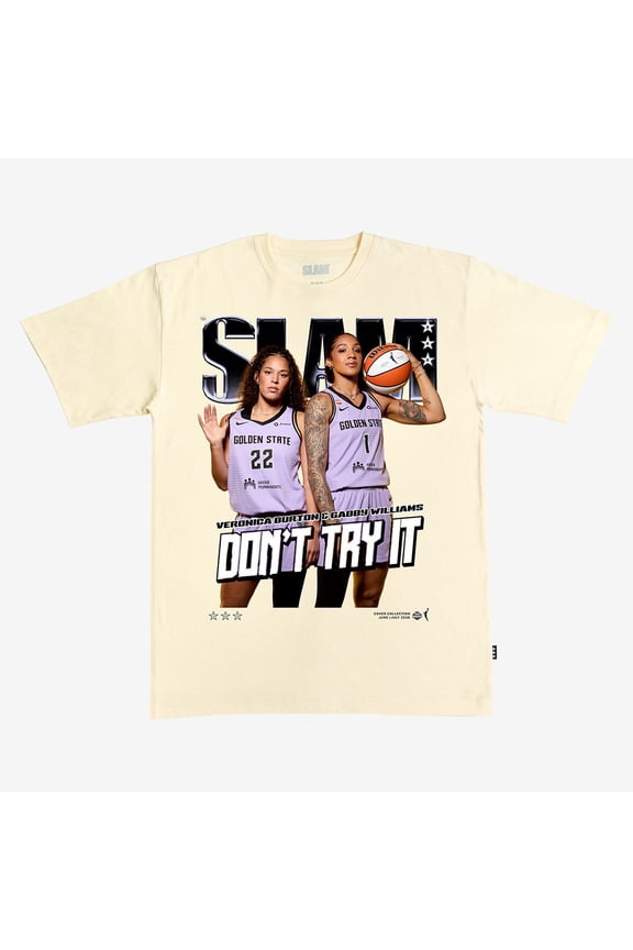 Unisex SLAM Gabby Williams & Veronica Burton Cream Golden State Valkyries Cover T-Shirt