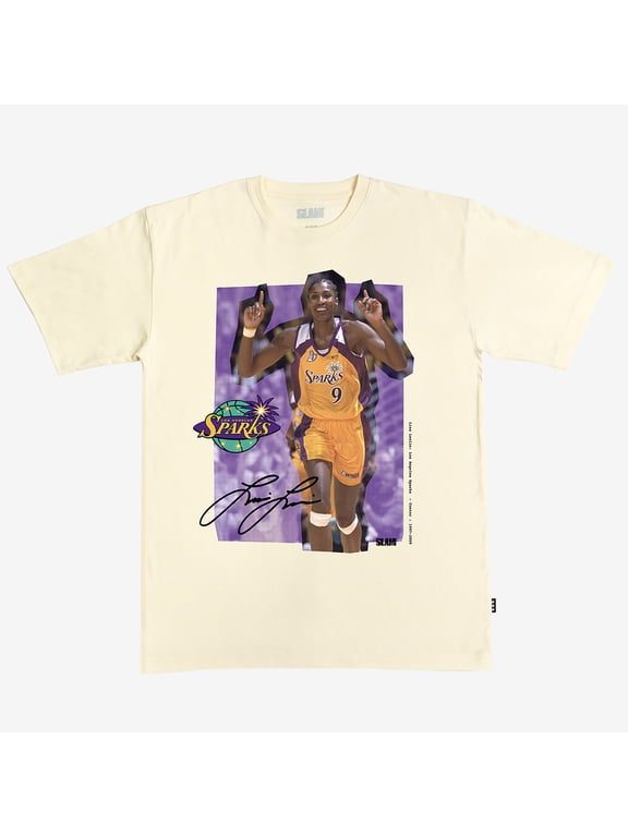 Unisex SLAM Lisa Leslie Cream Los Angeles Sparks Court Origins Heavyweight T-Shirt